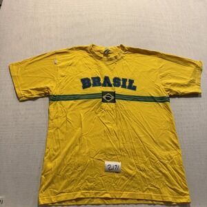 Braziline Brasil Soccer T-Shirt Mens Sz L Yellow New Without Tags